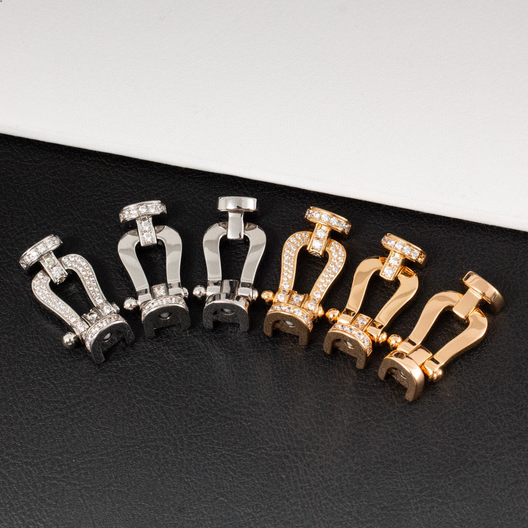 [baslovejewels]FORCE LARGE HORSESHOE FULL DIAMOND BRACELET SILVER