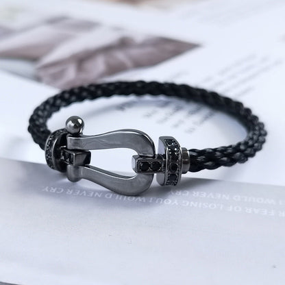 [baslovejewels]FORCE LARGE SERIES HORSESHOE BLACK SAMURAI BRACELET