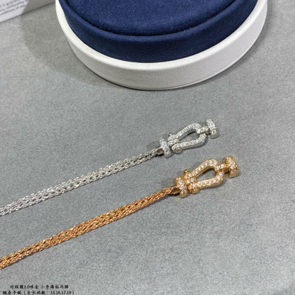 [baslovejewels]FORCE SMALL HORSESHOE  DIAMOND CHAIN ROPE BRACELET