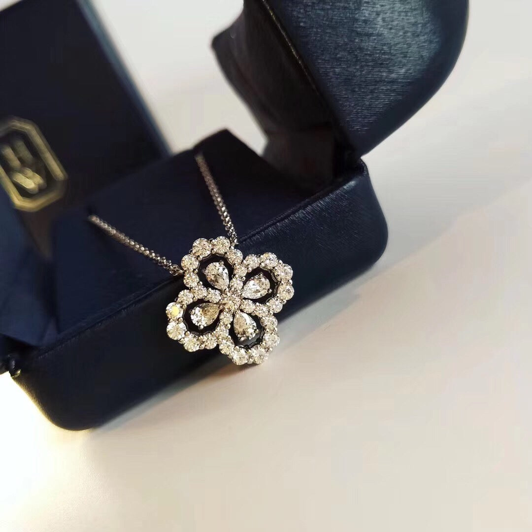 [baslovejewels]LOOP NECKLACE FULL MOTIF DIAMOND 16MM MULTIPLE COLORS