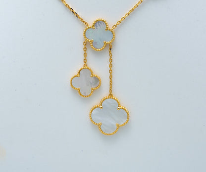 [basloveJW]CLOVER MOTHER OF PEARL NECKLACE 6 MOTIF