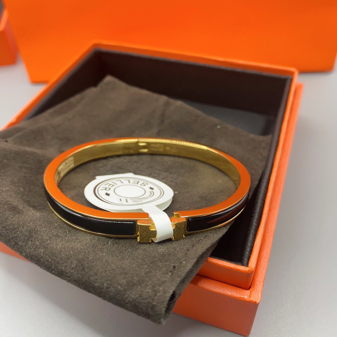 [baslovejewels]CLASSIC HM CLIC BLACK 8MM ENAMEL BRACELET