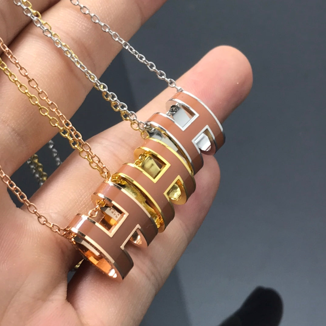 [baslovejewels]H NECKLACE BROWN