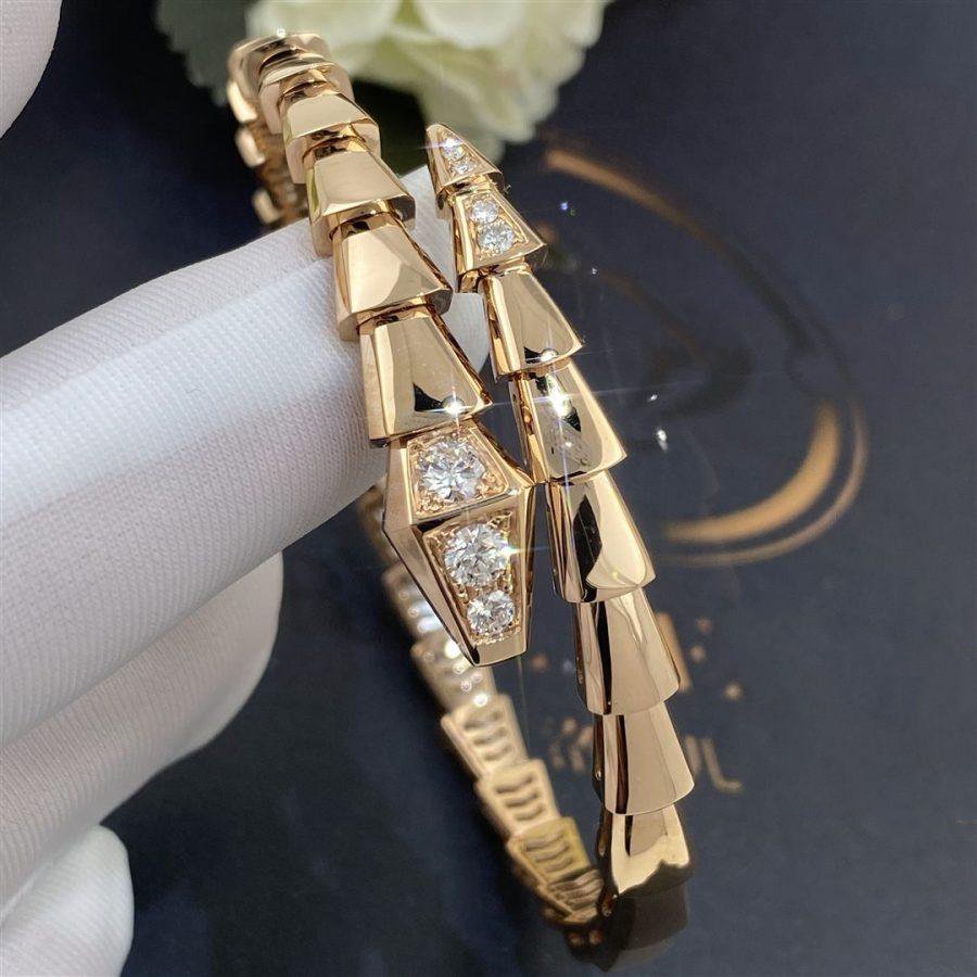 [baslovejewels]SERPENTI BRACELET DIAMONDS PINK GOLD