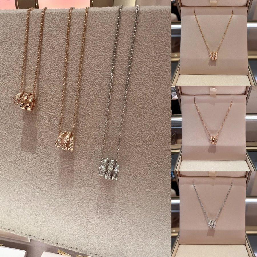 [baslovejewels]SERPENTI  NECKLACE DOUBLE RING DIAMOND