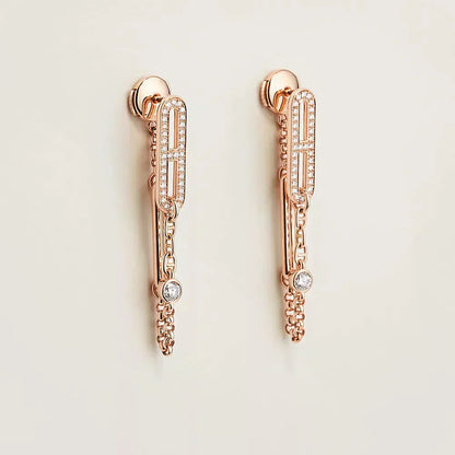 [baslovejewels]CHAINE CHAOS DIAMOND DROP EARRINGS