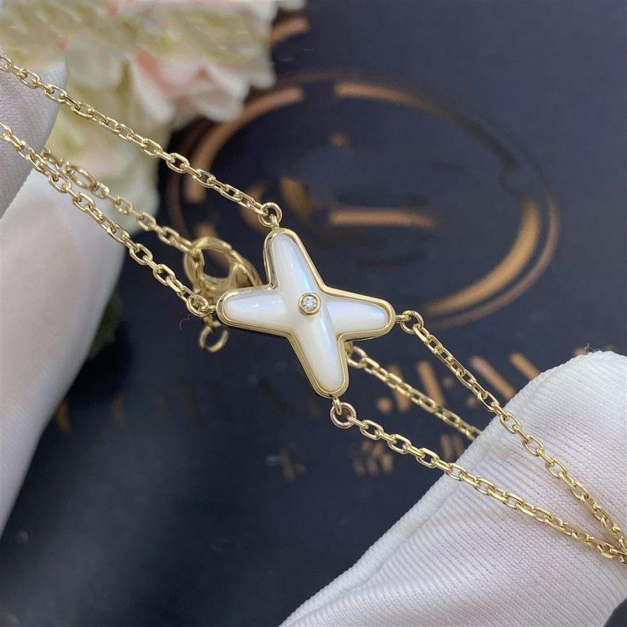 [baslovejewels]JEUX BRACELET WHITE MOP GOLD 1 DIAMOND