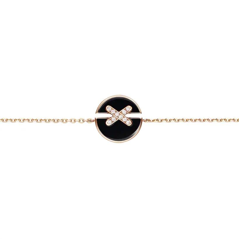 [baslovejewels]JEUX DE BRACELET ONYX PINK GOLD DIAMOND