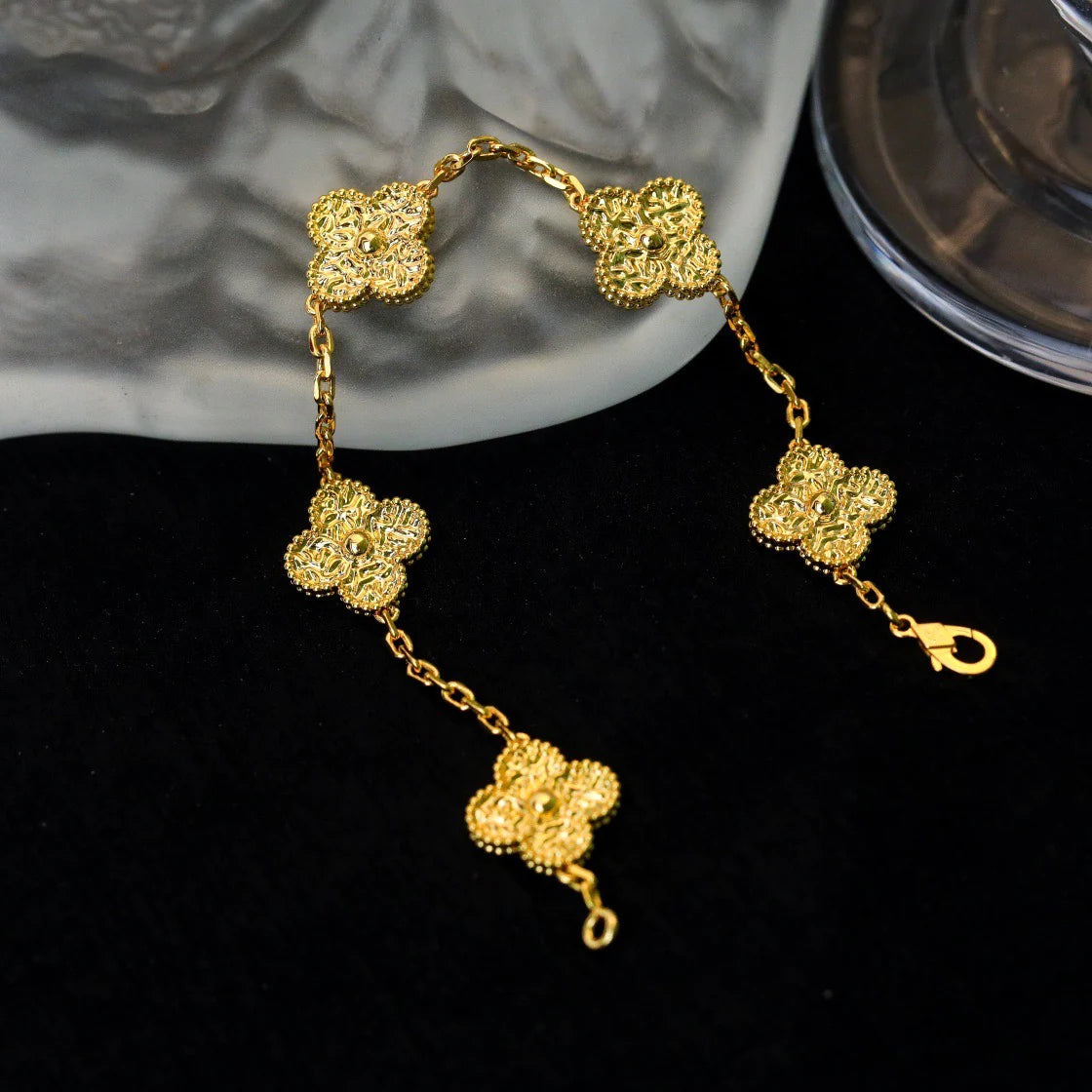 [baslovejewels]CLOVER 5 MOTIFS BRONZING BRACELET