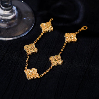 [baslovejewels]CLOVER 5 MOTIFS BRONZING BRACELET