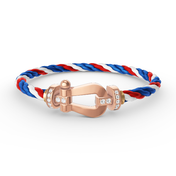 [baslovejewels]FORCE LARGE HORSESHOE HALF DIAMOND BRACELET ROSE GOLD