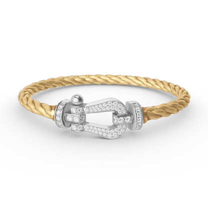 [baslovejewels]FORCE LARGE HORSESHOE FULL DIAMOND BRACELET SILVER