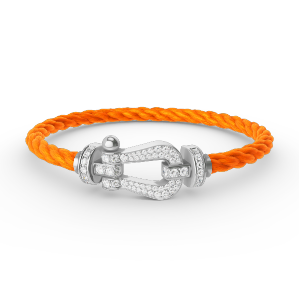 [baslovejewels]FORCE LARGE HORSESHOE FULL DIAMOND BRACELET SILVER