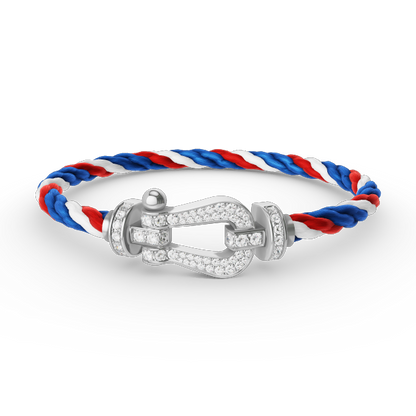 [baslovejewels]FORCE LARGE HORSESHOE FULL DIAMOND BRACELET SILVER